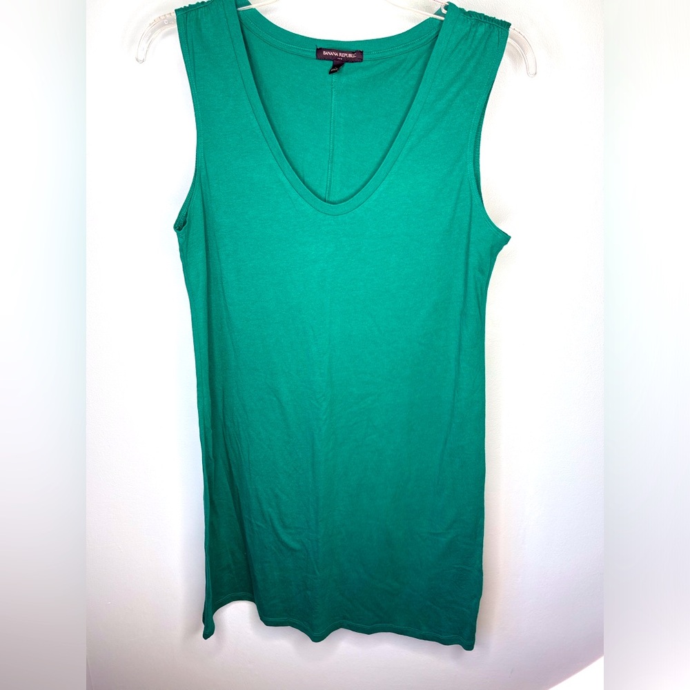 Banana Republic Kelly Green Scoop Neck Tank Dress – Size L 💚